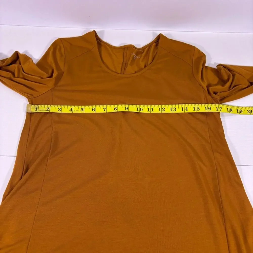 Garnet Hill Orange Long Sleeve A-Line Dress Size Small 1224